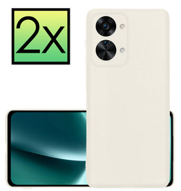 NoXx NoXx OnePlus Nord 2T Hoesje Siliconen - Wit - 2 PACK