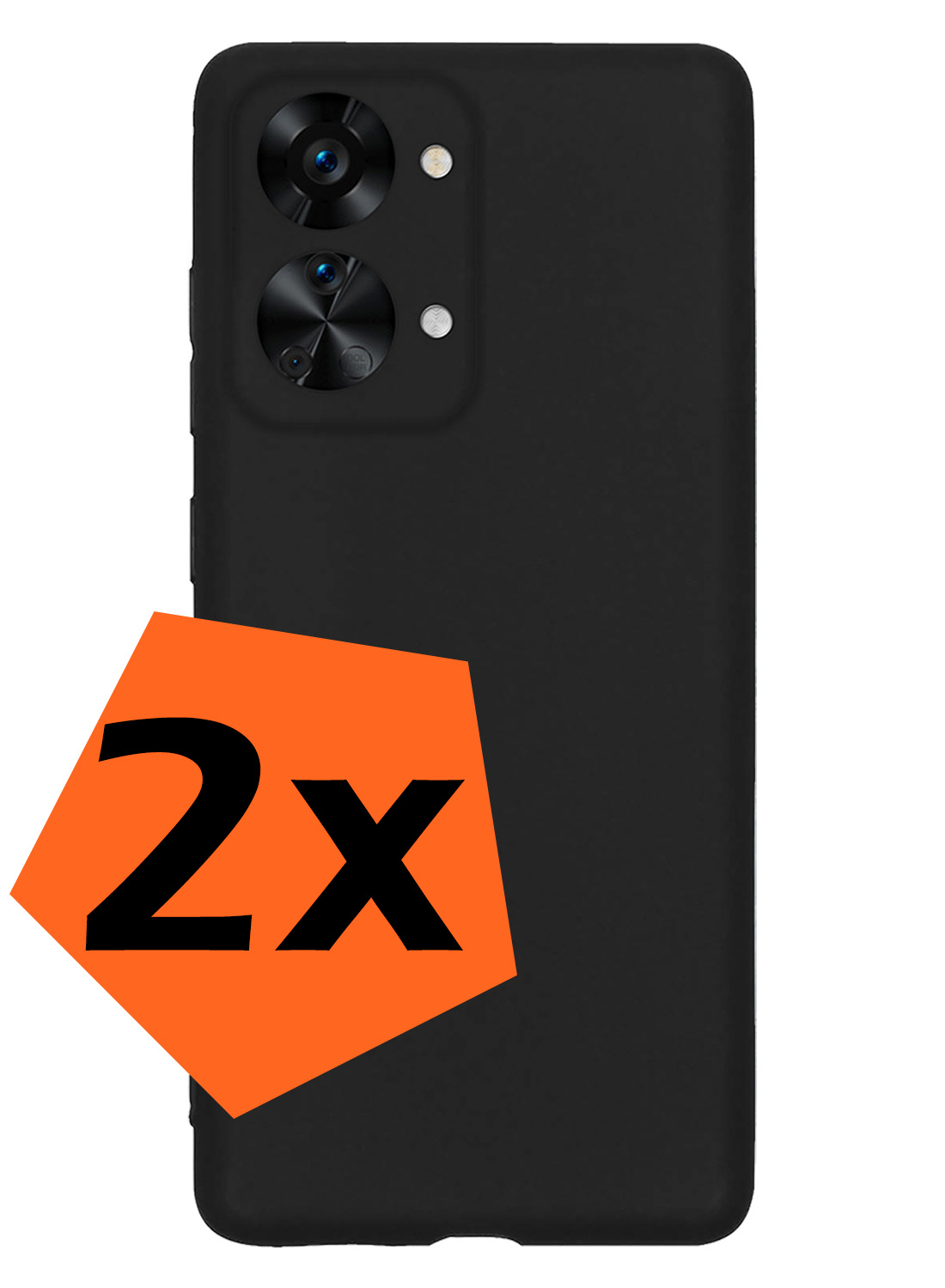 Nomfy Hoesje Geschikt voor OnePlus Nord 2T Hoesje Siliconen Cover Case - Hoes Geschikt voor OnePlus Nord 2T Hoes Back Case - 2-PACK - Zwart