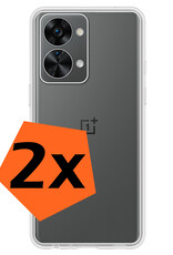 Nomfy Hoesje Geschikt voor OnePlus Nord 2T Hoesje Siliconen Cover Case - Hoes Geschikt voor OnePlus Nord 2T Hoes Back Case - 2-PACK - Transparant