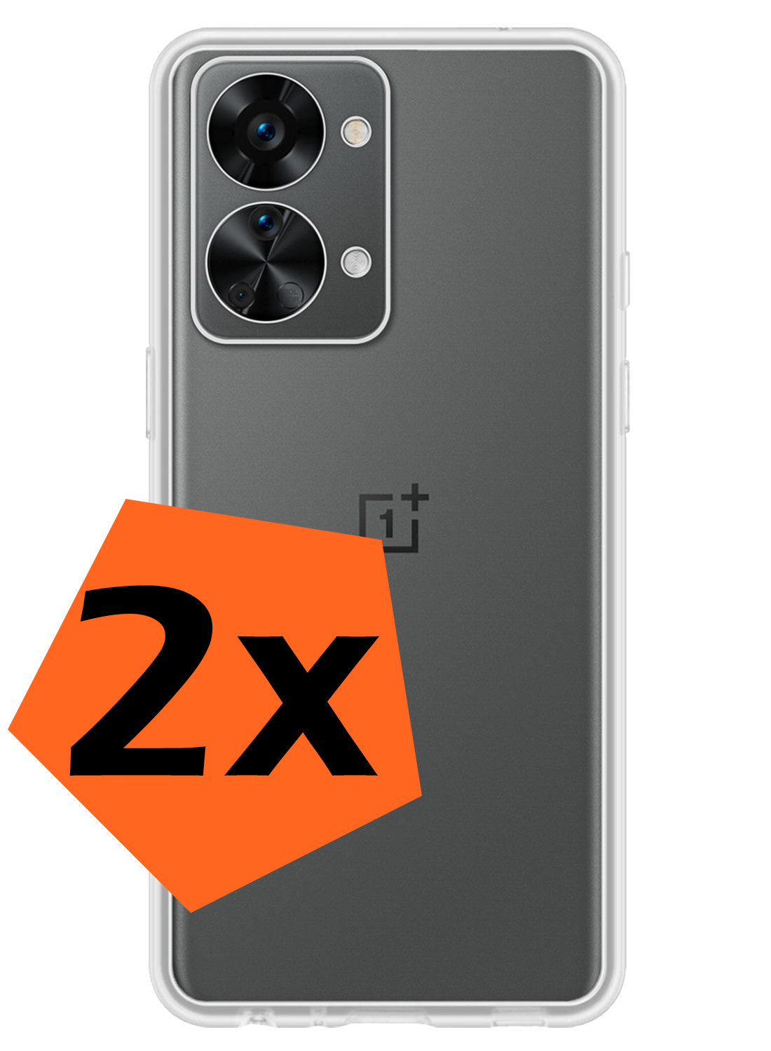 Nomfy Hoesje Geschikt voor OnePlus Nord 2T Hoesje Siliconen Cover Case - Hoes Geschikt voor OnePlus Nord 2T Hoes Back Case - 2-PACK - Transparant