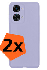 Nomfy Hoesje Geschikt voor OnePlus Nord 2T Hoesje Siliconen Cover Case - Hoes Geschikt voor OnePlus Nord 2T Hoes Back Case - 2-PACK - Lila