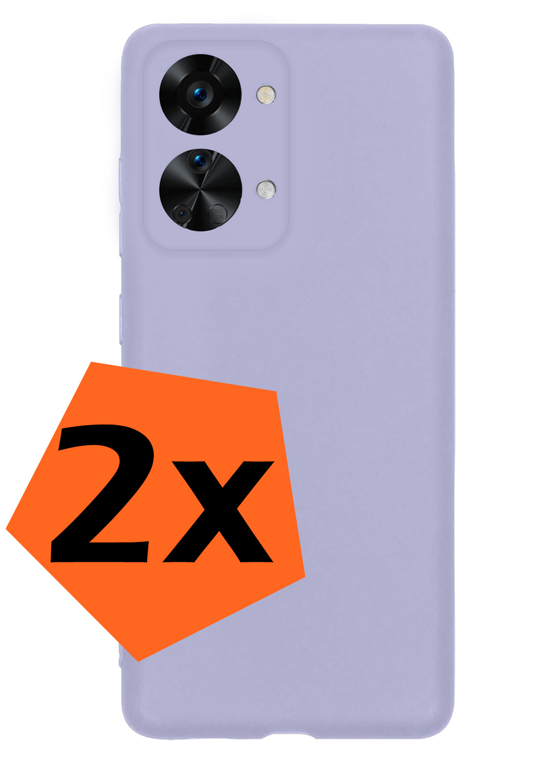 Nomfy Hoesje Geschikt voor OnePlus Nord 2T Hoesje Siliconen Cover Case - Hoes Geschikt voor OnePlus Nord 2T Hoes Back Case - 2-PACK - Lila