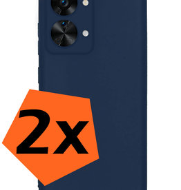 Nomfy Nomfy OnePlus Nord 2T Hoesje Siliconen - Donkerblauw - 2 PACK
