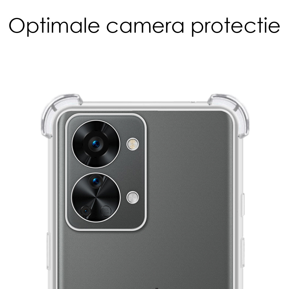 NoXx Hoes Geschikt voor OnePlus Nord 2T Hoesje Siliconen Cover Shock Proof Back Case Shockproof Hoes Met Screenprotector - Transparant