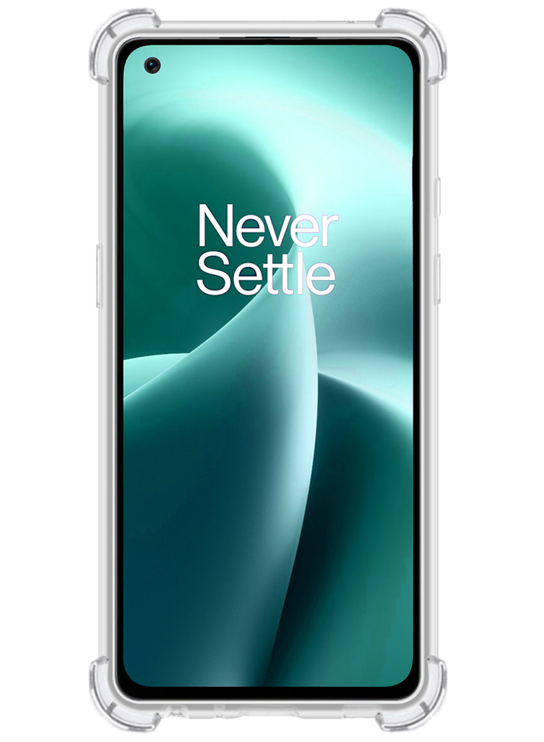 NoXx Hoes Geschikt voor OnePlus Nord 2T Hoesje Siliconen Cover Shock Proof Back Case Shockproof Hoes Met Screenprotector - Transparant