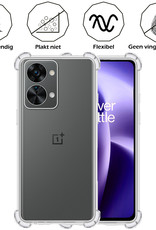 Nomfy Hoesje Geschikt voor OnePlus Nord 2T Hoesje Shock Proof Cover Case Shockproof Met Screenprotector - Hoes Geschikt voor OnePlus Nord 2T Hoes Siliconen Back Case - Transparant