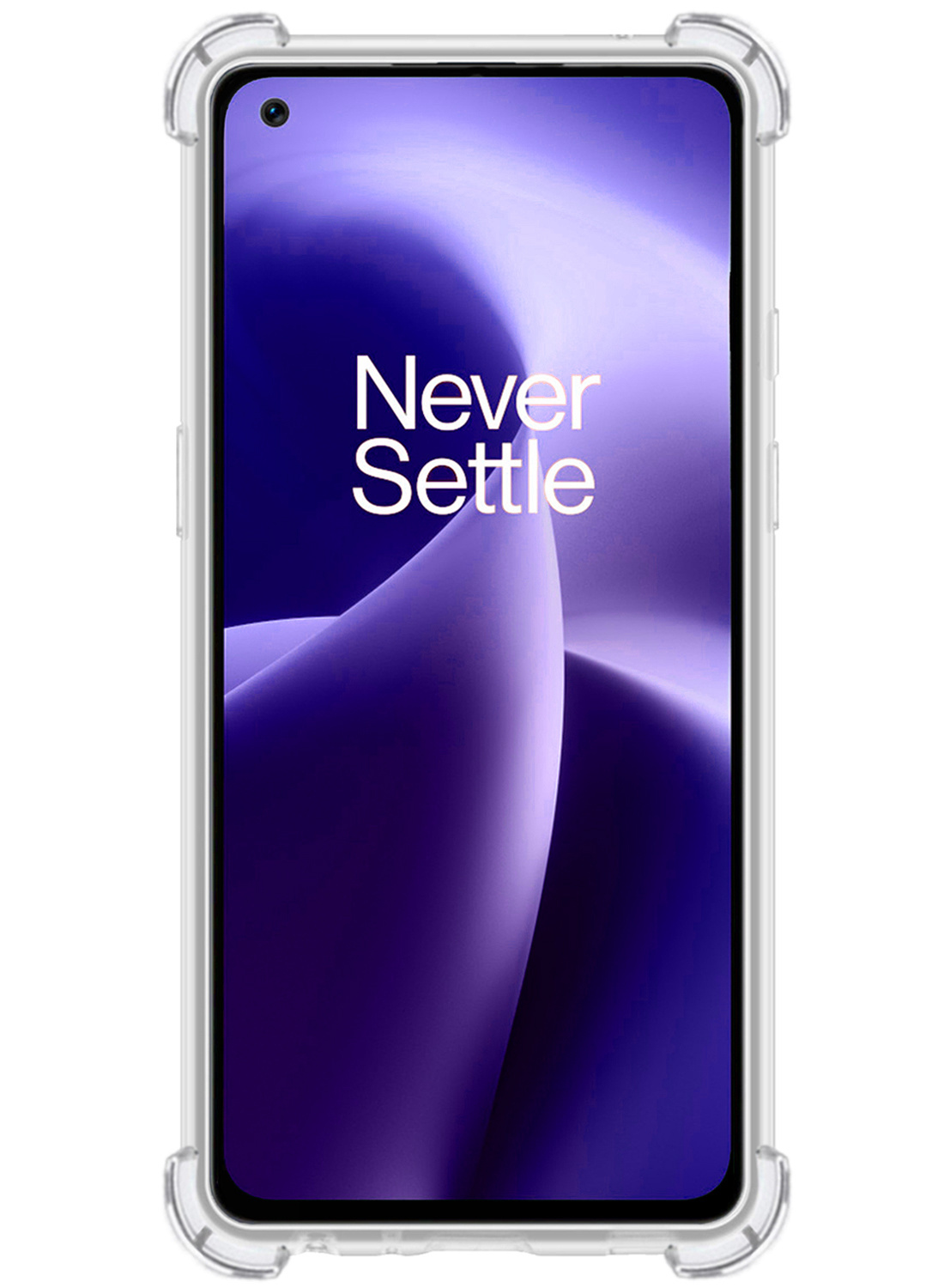 Nomfy Hoesje Geschikt voor OnePlus Nord 2T Hoesje Shock Proof Cover Case Shockproof Met Screenprotector - Hoes Geschikt voor OnePlus Nord 2T Hoes Siliconen Back Case - Transparant