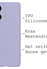 BASEY. Hoes Geschikt voor OnePlus Nord 2T Hoesje Siliconen Back Cover Case Met Screenprotector - Hoesje Geschikt voor OnePlus Nord 2T Hoes Cover Hoesje - Lila