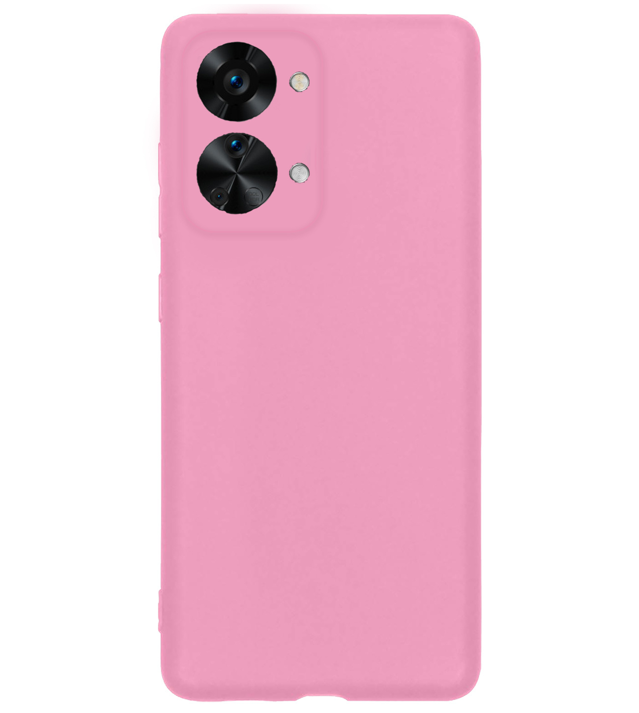 BASEY. Hoes Geschikt voor OnePlus Nord 2T Hoesje Siliconen Back Cover Case Met Screenprotector - Hoesje Geschikt voor OnePlus Nord 2T Hoes Cover Hoesje - Lichtroze