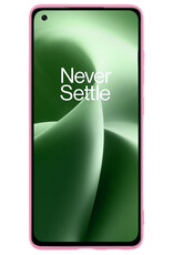 BASEY. Hoes Geschikt voor OnePlus Nord 2T Hoesje Siliconen Back Cover Case Met Screenprotector - Hoesje Geschikt voor OnePlus Nord 2T Hoes Cover Hoesje - Lichtroze