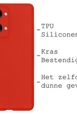 BASEY. Hoes Geschikt voor OnePlus Nord 2T Hoesje Siliconen Back Cover Case Met Screenprotector - Hoesje Geschikt voor OnePlus Nord 2T Hoes Cover Hoesje - Rood