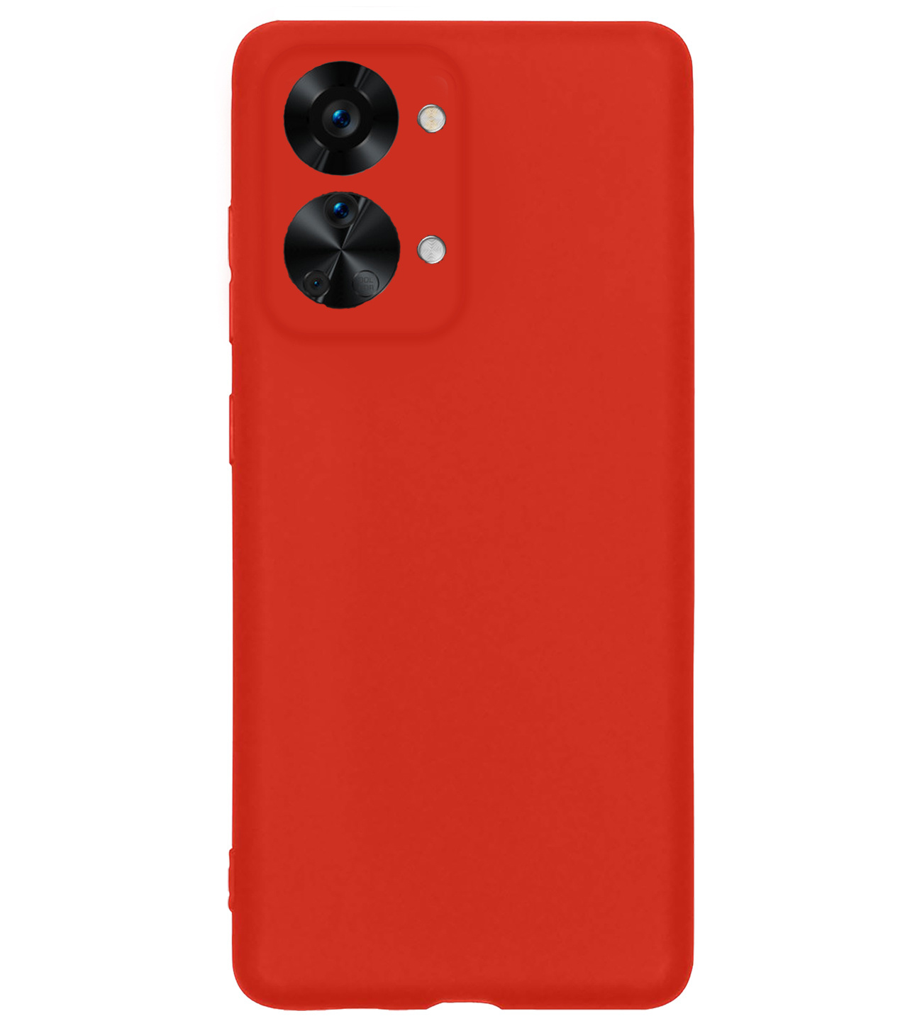 BASEY. Hoes Geschikt voor OnePlus Nord 2T Hoesje Siliconen Back Cover Case Met Screenprotector - Hoesje Geschikt voor OnePlus Nord 2T Hoes Cover Hoesje - Rood