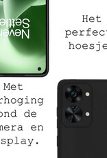 BASEY. Hoes Geschikt voor OnePlus Nord 2T Hoesje Siliconen Back Cover Case Met Screenprotector - Hoesje Geschikt voor OnePlus Nord 2T Hoes Cover Hoesje - Zwart