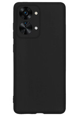 BASEY. Hoes Geschikt voor OnePlus Nord 2T Hoesje Siliconen Back Cover Case Met Screenprotector - Hoesje Geschikt voor OnePlus Nord 2T Hoes Cover Hoesje - Zwart