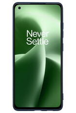 BASEY. Hoes Geschikt voor OnePlus Nord 2T Hoesje Siliconen Back Cover Case Met 2x Screenprotector - Hoesje Geschikt voor OnePlus Nord 2T Hoes Cover Hoesje - Donkerblauw