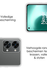 NoXx Hoes Geschikt voor OnePlus Nord 2T Hoesje Cover Siliconen Back Case Hoes Met Screenprotector - Transparant