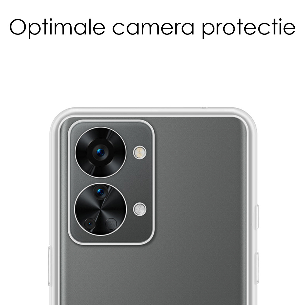 NoXx Hoes Geschikt voor OnePlus Nord 2T Hoesje Cover Siliconen Back Case Hoes Met Screenprotector - Transparant
