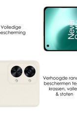 NoXx Hoes Geschikt voor OnePlus Nord 2T Hoesje Cover Siliconen Back Case Hoes Met Screenprotector - Wit