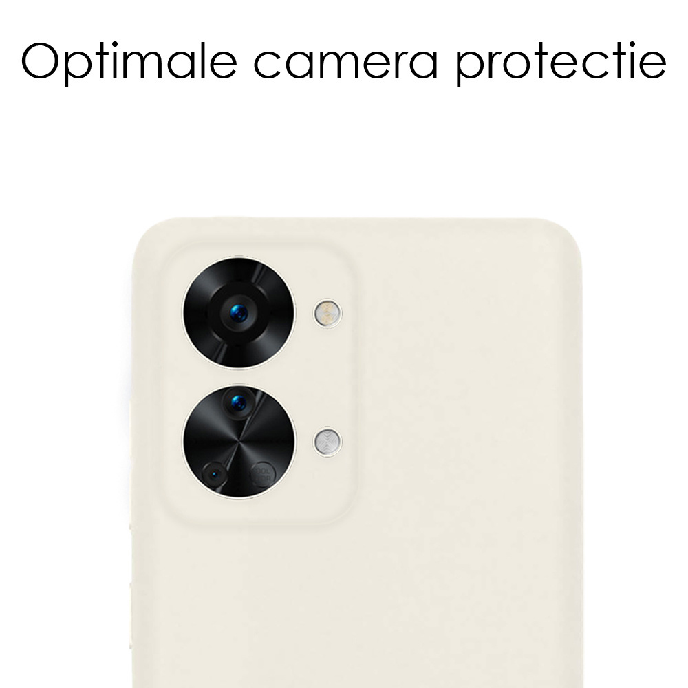 NoXx Hoes Geschikt voor OnePlus Nord 2T Hoesje Cover Siliconen Back Case Hoes Met Screenprotector - Wit