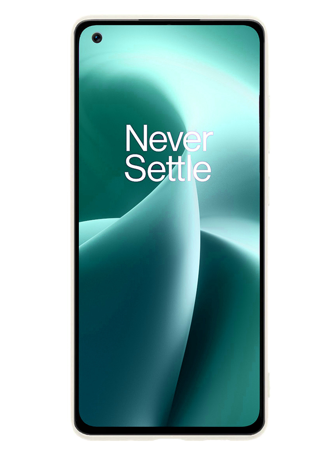 NoXx Hoes Geschikt voor OnePlus Nord 2T Hoesje Cover Siliconen Back Case Hoes Met Screenprotector - Wit