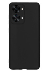OnePlus Nord 2T Hoesje Back Cover Siliconen Case Hoes Met Screenprotector - Zwart