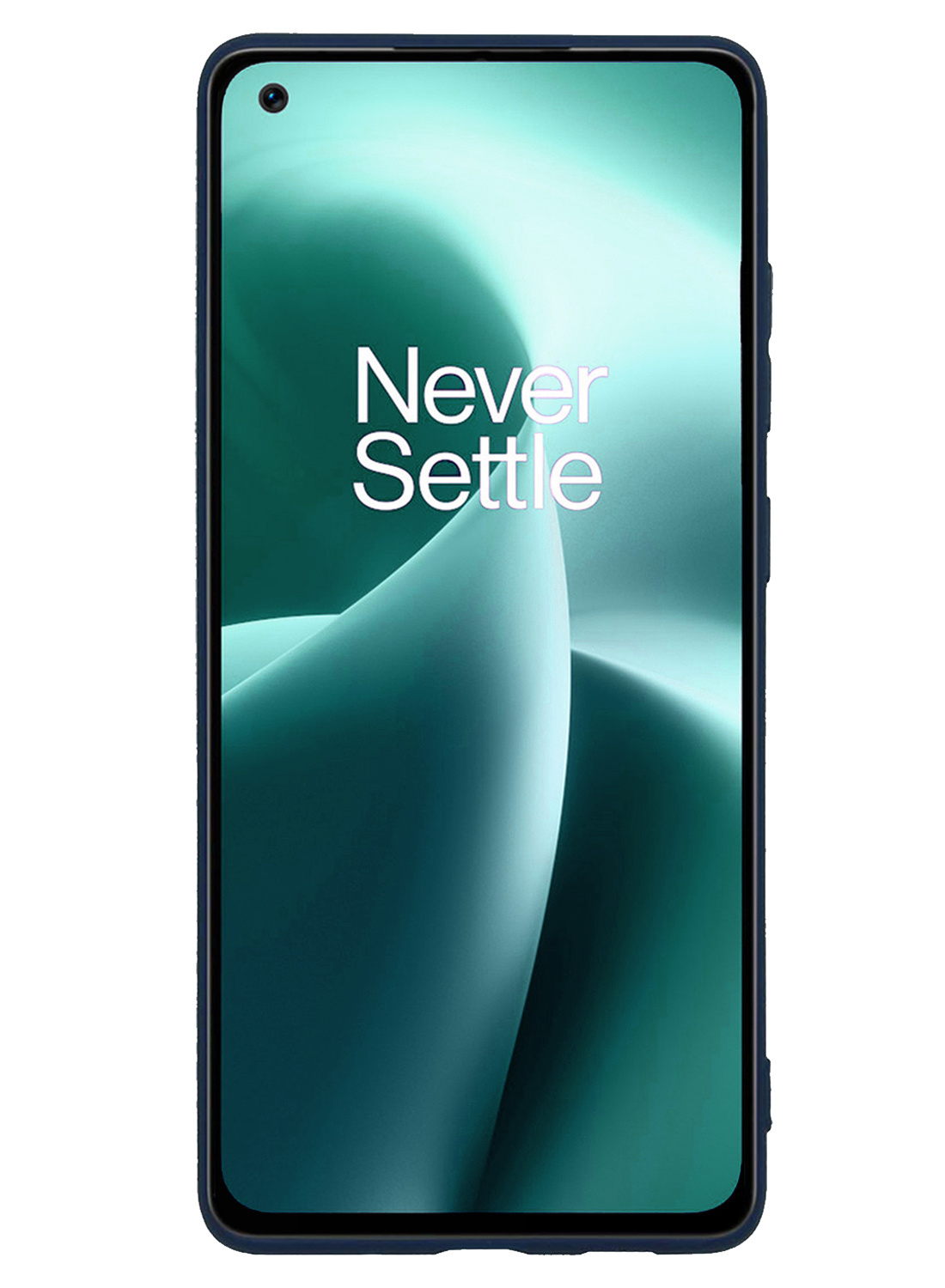 NoXx Hoes Geschikt voor OnePlus Nord 2T Hoesje Cover Siliconen Back Case Hoes Met 2x Screenprotector - Donkerblauw