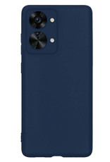 NoXx Hoes Geschikt voor OnePlus Nord 2T Hoesje Cover Siliconen Back Case Hoes Met 2x Screenprotector - Donkerblauw