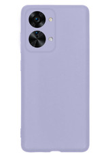 NoXx Hoes Geschikt voor OnePlus Nord 2T Hoesje Cover Siliconen Back Case Hoes Met 2x Screenprotector - Lila