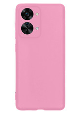 NoXx Hoes Geschikt voor OnePlus Nord 2T Hoesje Cover Siliconen Back Case Hoes Met 2x Screenprotector - Lichtroze
