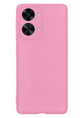 OnePlus Nord 2T Hoesje Back Cover Siliconen Case Hoes Met 2x Screenprotector - Licht Roze