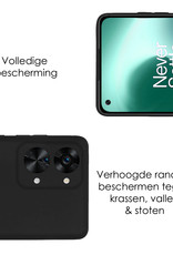 NoXx Hoes Geschikt voor OnePlus Nord 2T Hoesje Cover Siliconen Back Case Hoes Met 2x Screenprotector - Zwart