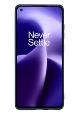 Nomfy Hoesje Geschikt voor OnePlus Nord 2T Hoesje Siliconen Cover Case Met Screenprotector - Hoes Geschikt voor OnePlus Nord 2T Hoes Back Case - Donkerblauw