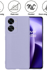 Nomfy Hoesje Geschikt voor OnePlus Nord 2T Hoesje Siliconen Cover Case Met Screenprotector - Hoes Geschikt voor OnePlus Nord 2T Hoes Back Case - Lila