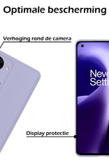 Nomfy Hoesje Geschikt voor OnePlus Nord 2T Hoesje Siliconen Cover Case Met Screenprotector - Hoes Geschikt voor OnePlus Nord 2T Hoes Back Case - Lila