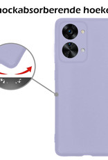 Nomfy Hoesje Geschikt voor OnePlus Nord 2T Hoesje Siliconen Cover Case Met Screenprotector - Hoes Geschikt voor OnePlus Nord 2T Hoes Back Case - Lila