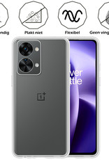 Nomfy Hoesje Geschikt voor OnePlus Nord 2T Hoesje Siliconen Cover Case Met Screenprotector - Hoes Geschikt voor OnePlus Nord 2T Hoes Back Case - Transparant