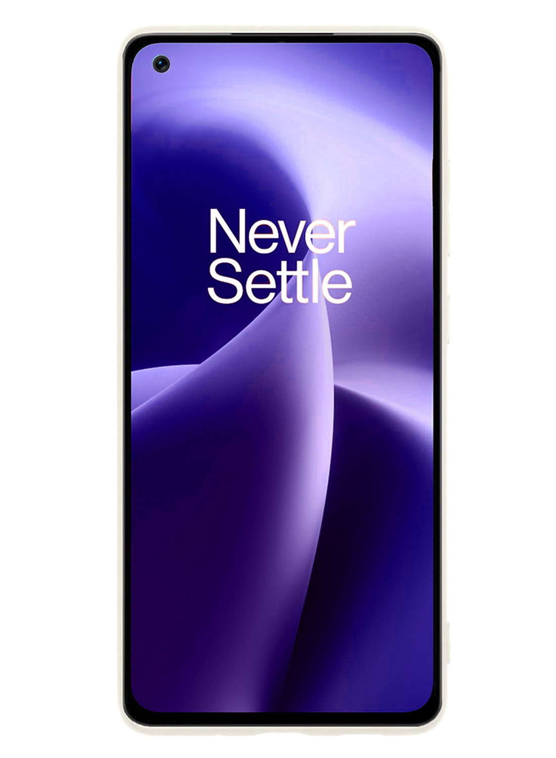 Nomfy Hoesje Geschikt voor OnePlus Nord 2T Hoesje Siliconen Cover Case Met Screenprotector - Hoes Geschikt voor OnePlus Nord 2T Hoes Back Case - Wit