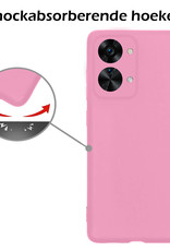 Nomfy Hoesje Geschikt voor OnePlus Nord 2T Hoesje Siliconen Cover Case Met 2x Screenprotector - Hoes Geschikt voor OnePlus Nord 2T Hoes Back Case - Lichtroze