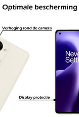 Nomfy Hoesje Geschikt voor OnePlus Nord 2T Hoesje Siliconen Cover Case Met 2x Screenprotector - Hoes Geschikt voor OnePlus Nord 2T Hoes Back Case - Wit