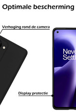 Nomfy Hoesje Geschikt voor OnePlus Nord 2T Hoesje Siliconen Cover Case Met 2x Screenprotector - Hoes Geschikt voor OnePlus Nord 2T Hoes Back Case - Zwart