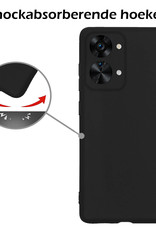 Nomfy Hoesje Geschikt voor OnePlus Nord 2T Hoesje Siliconen Cover Case Met 2x Screenprotector - Hoes Geschikt voor OnePlus Nord 2T Hoes Back Case - Zwart
