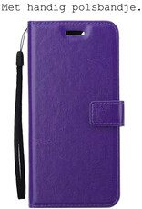 BASEY. Hoes Geschikt voor OnePlus Nord 2T Hoesje Bookcase Hoes Flip Case Book Cover Met Screenprotector - Hoesje Geschikt voor OnePlus Nord 2T Hoes Book Case Hoesje - Paars