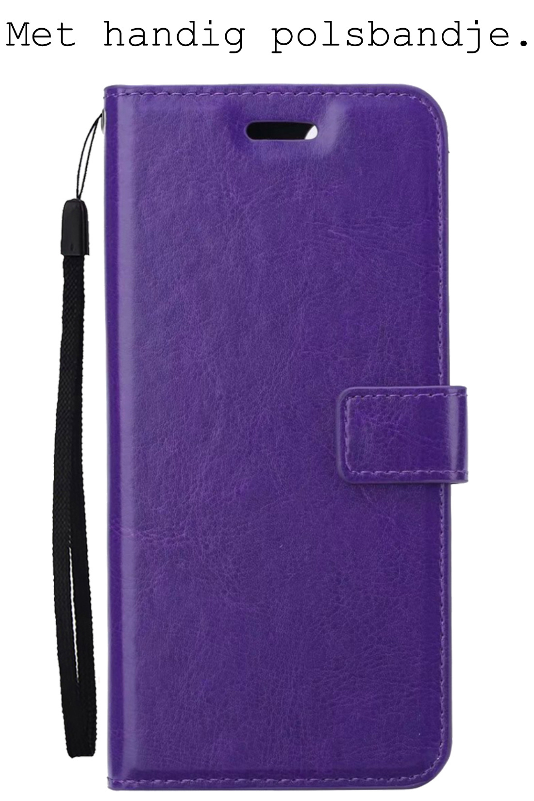 BASEY. Hoes Geschikt voor OnePlus Nord 2T Hoesje Bookcase Hoes Flip Case Book Cover Met Screenprotector - Hoesje Geschikt voor OnePlus Nord 2T Hoes Book Case Hoesje - Paars