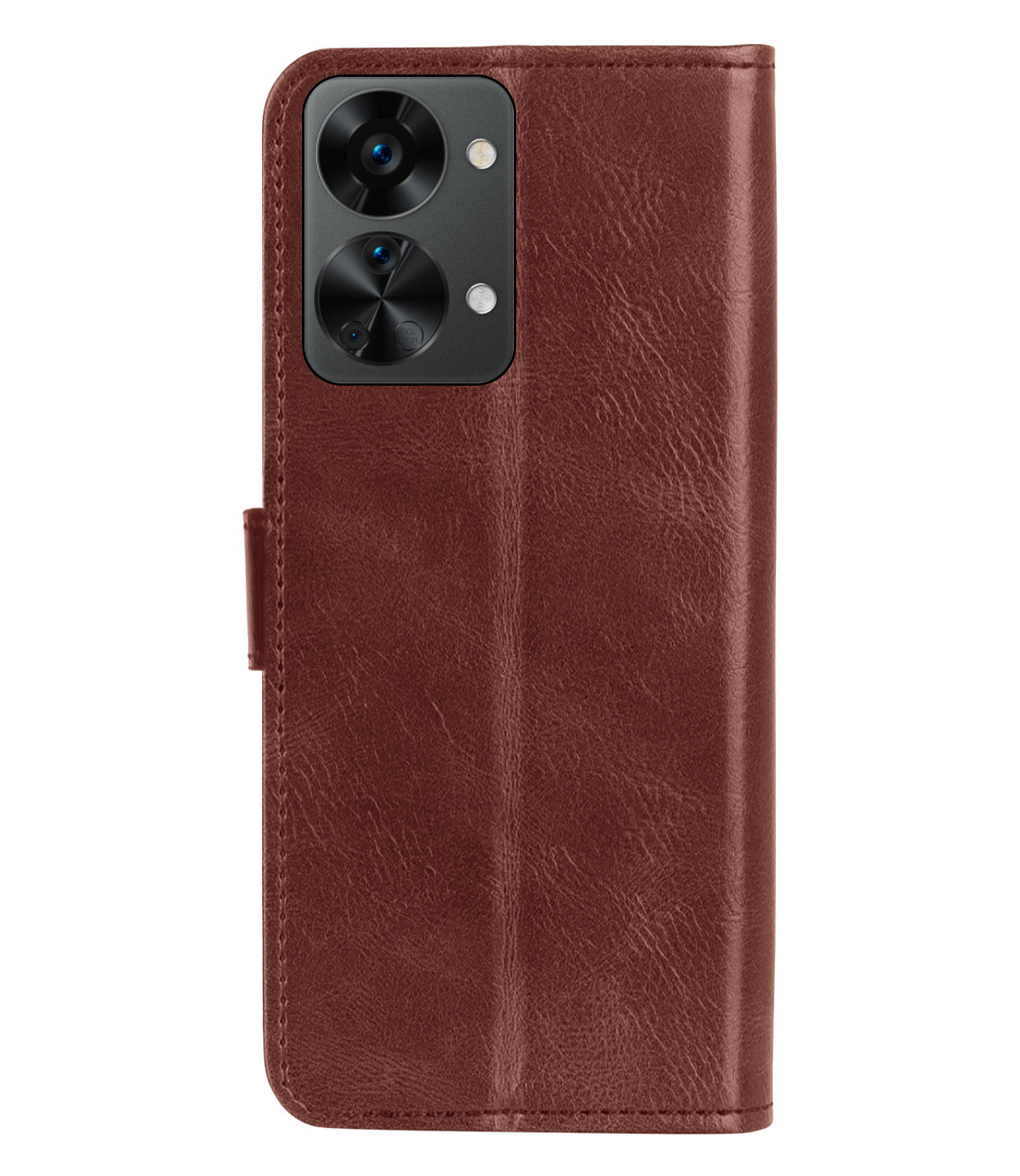 BASEY. Hoes Geschikt voor OnePlus Nord 2T Hoesje Bookcase Hoes Flip Case Book Cover Met 2x Screenprotector - Hoesje Geschikt voor OnePlus Nord 2T Hoes Book Case Hoesje - Bruin