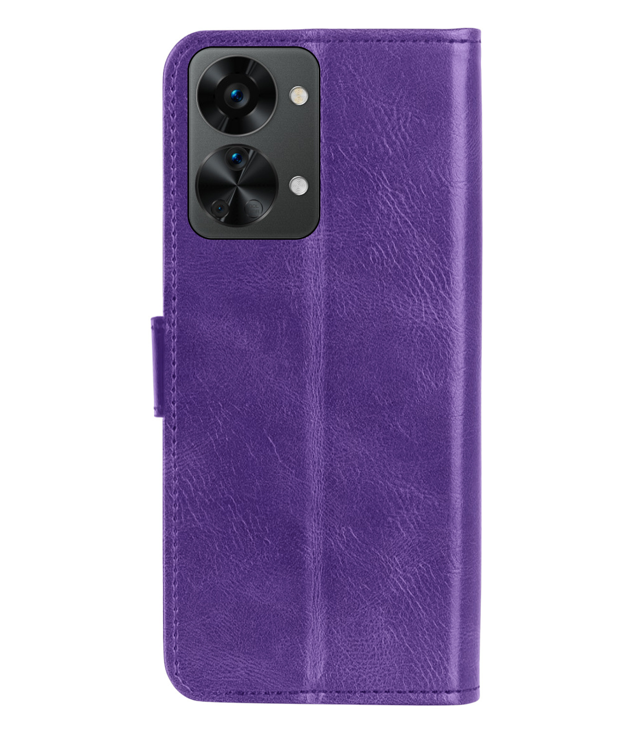 BASEY. Hoes Geschikt voor OnePlus Nord 2T Hoesje Bookcase Hoes Flip Case Book Cover Met 2x Screenprotector - Hoesje Geschikt voor OnePlus Nord 2T Hoes Book Case Hoesje - Paars