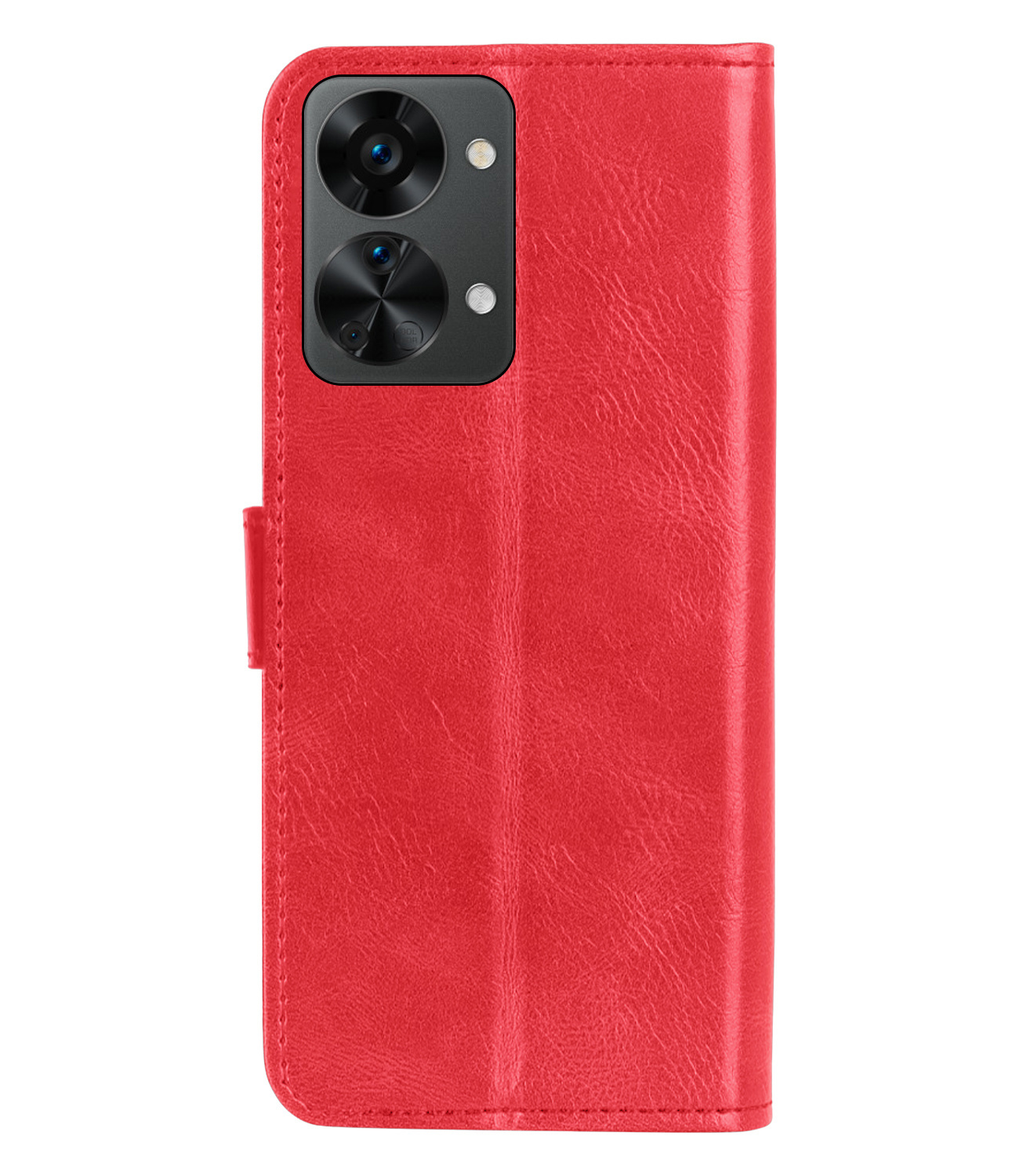 OnePlus Nord 2T Hoesje Book Case Hoes Flip Cover Bookcase Met Screenprotector - Rood
