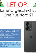 NoXx Hoes Geschikt voor OnePlus Nord 2T Hoesje Book Case Hoes Flip Cover Wallet Bookcase Met Screenprotector - Zwart