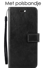 NoXx Hoes Geschikt voor OnePlus Nord 2T Hoesje Book Case Hoes Flip Cover Wallet Bookcase Met Screenprotector - Zwart