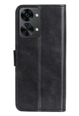 NoXx Hoes Geschikt voor OnePlus Nord 2T Hoesje Book Case Hoes Flip Cover Wallet Bookcase Met Screenprotector - Zwart