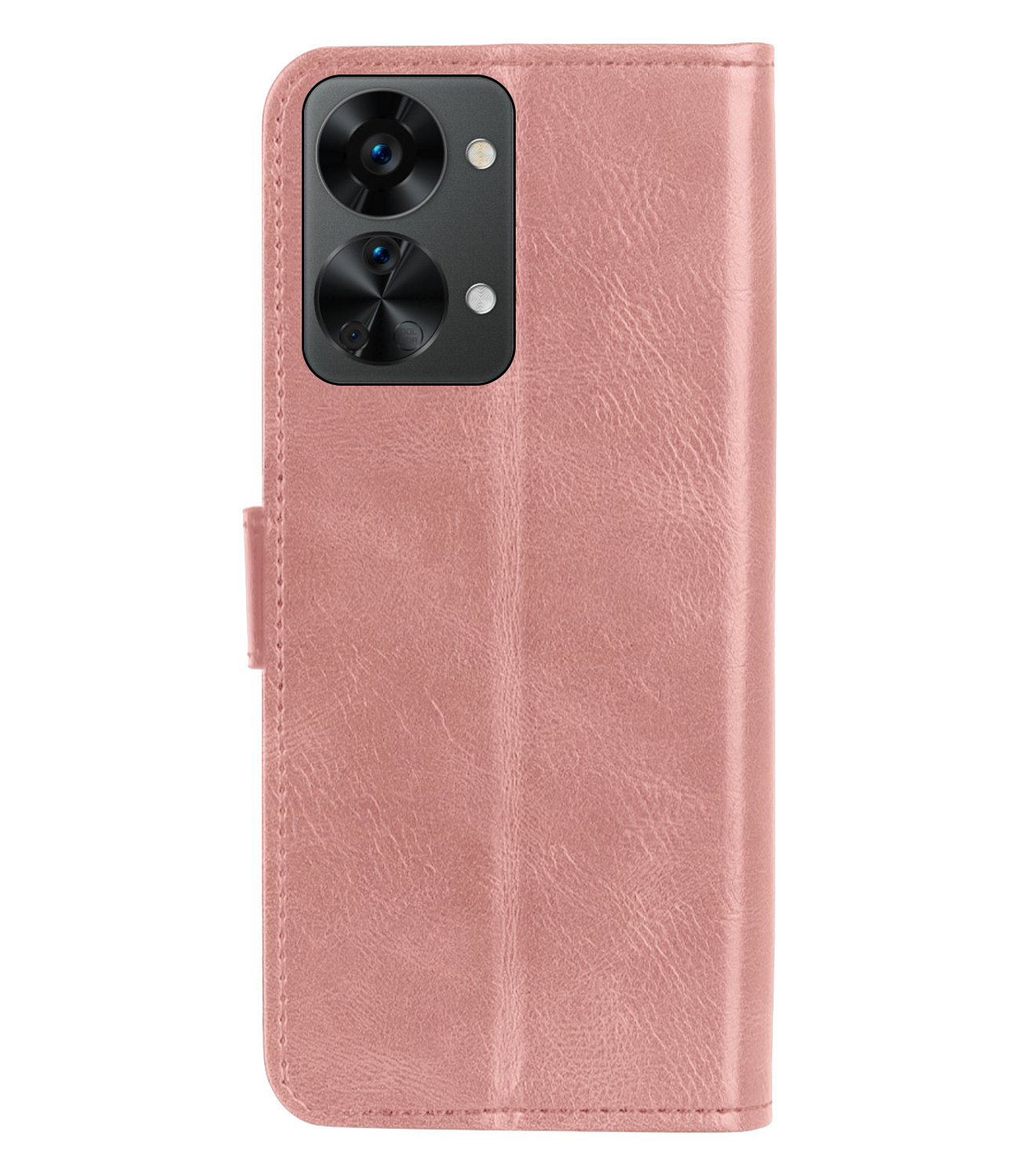 OnePlus Nord 2T Hoesje Book Case Hoes Flip Cover Bookcase 2x Met Screenprotector - Rose Goud